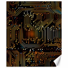 Circuits Circuit Board Orange Technology Canvas 8  X 10  by Ndabl3x