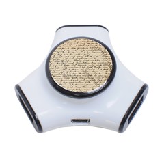 Close Up Photo Of Black Text Old Handwriting Leave Old Script 3-port Usb Hub by Cendanart