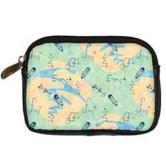 Background School Doodles Graphic Digital Camera Leather Case by Bedest