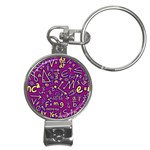 Background Doodles Math Nail Clippers Key Chain Front