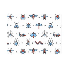 Insects Icons Square Seamless Pattern Premium Plush Fleece Blanket (mini) by Bedest