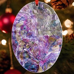 Abstract Pebbles Uv Print Acrylic Ornament Oval by kaleidomarblingart