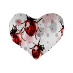 Ladybugs Pattern Texture Watercolor Standard 16  Premium Heart Shape Cushions Back