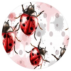 Ladybugs Pattern Texture Watercolor Uv Print Acrylic Ornament Round by Bedest