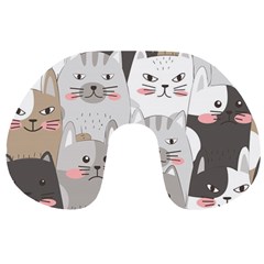 Cute Cats Seamless Pattern Travel Neck Pillow by Bedest
