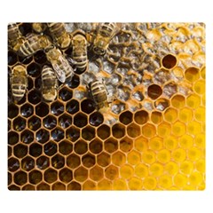 Honeycomb With Bees Two Sides Premium Plush Fleece Blanket (small) by Bedest