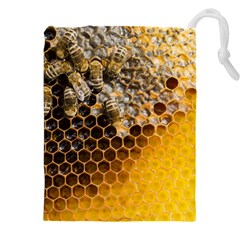Honeycomb With Bees Drawstring Pouch (5xl) by Bedest
