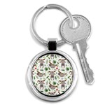 Seamless Pattern With Cute Sloths Key Chain (Round) Front