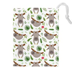 Seamless Pattern With Cute Sloths Drawstring Pouch (4xl) by Bedest