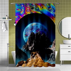 Aesthetic Psychedelic Drawings Art Acid Space Shower Curtain 48  X 72  (small)  by Cendanart