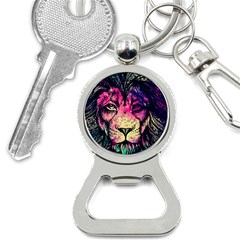 Psychedelic Lion Bottle Opener Key Chain by Cendanart
