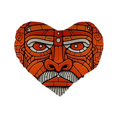Face Skull Head Art Standard 16  Premium Heart Shape Cushions by Ndabl3x