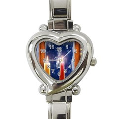 Christmas Lighting Candles Heart Italian Charm Watch by Cendanart