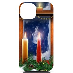 Christmas Lighting Candles Iphone 14 Black Uv Print Case by Cendanart