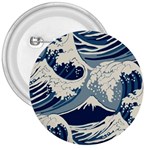 Japanese Wave Pattern 3  Buttons Front