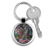 Wing on abstract delta Key Chain (Round) Front