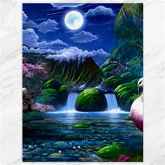 Flamingo Paradise Scenic Bird Fantasy Moon Paradise Waterfall Magical Nature Canvas 36  X 48  by Ndabl3x