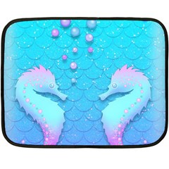 Seahorse Fleece Blanket (mini) by Cemarart