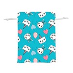 Cat Bunny Lightweight Drawstring Pouch (L) Front