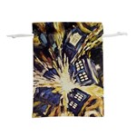 Tardis Doctor Who Pattern Lightweight Drawstring Pouch (L) Front
