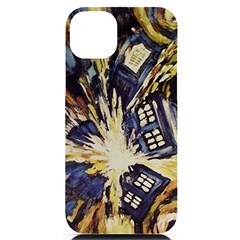 Tardis Doctor Who Pattern Iphone 14 Plus Black Uv Print Case by Cemarart