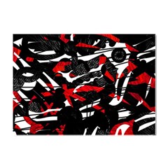 Shape Line Red Black Abstraction Crystal Sticker (a4) by Cemarart