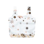 Golden-snowflake Full Print Recycle Bag (S) Back