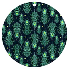 Peacock Pattern Uv Print Acrylic Ornament Round by Cemarart