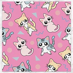 Cute Animal Little Cat Seamless Pattern Canvas 16  X 16  by Cemarart
