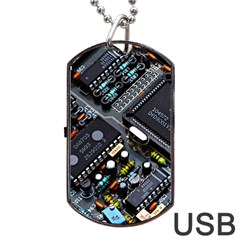 Motherboard Board Circuit Electronic Technology Dog Tag Usb Flash (one Side) by Cemarart