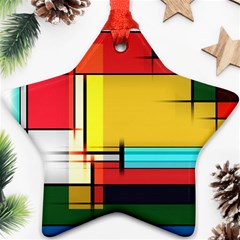 Multicolored Retro Abstraction%2 Ornament (star) by nateshop