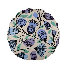Retro Texture With Birds Standard 15  Premium Round Cushions