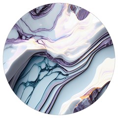 Marble Abstract White Pink Dark Round Trivet by Grandong