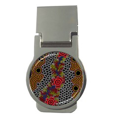 Authentic Aboriginal Art - Gathering Money Clips (round)  by hogartharts