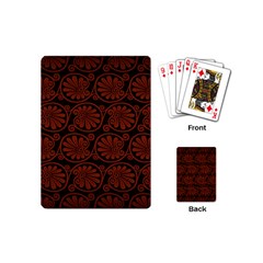 Brown Floral Pattern Floral Greek Ornaments Playing Cards Single Design (mini) by nateshop