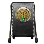 Peacock Feather Bird Peafowl Pen Holder Desk Clock Front