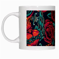 Vintage Flash Tattoos Designs Seamless Pattern White Mug by Bedest