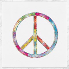 Flourish Decorative Peace Sign Canvas 16  X 16  by Cemarart