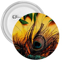 Peacock Feather Native 3  Buttons by Cemarart