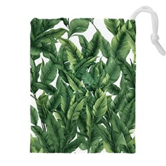 Tropical Leaves Drawstring Pouch (5xl) by goljakoff