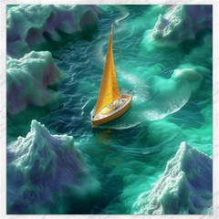 Seascape Boat Sailing Canvas 16  X 16  by Cemarart