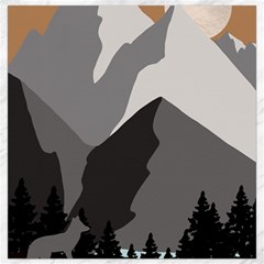 Mountain Wolf Tree Nature Moon Canvas 16  X 16  by Cemarart