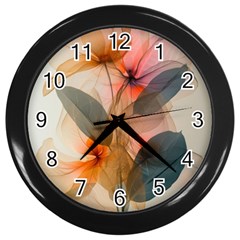 Double Exposure Flower Wall Clock (black) by Cemarart