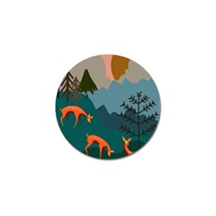 Roe Deer Animal Boho Bohemian Nature Golf Ball Marker by Grandong