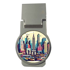Skyscrapers City Usa Money Clips (round)  by Cemarart