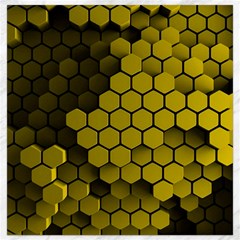 Yellow Hexagons 3d Art Honeycomb Hexagon Pattern Canvas 16  X 16  by Cemarart