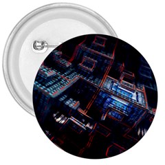 Fractal Cube 3d Art Nightmare Abstract 3  Buttons by Cemarart
