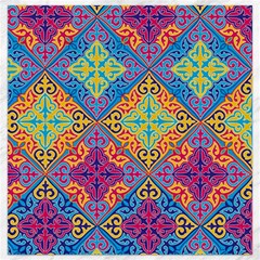 Colorful Flora Flora Kazakh Pattern Canvas 16  X 16  by Cemarart