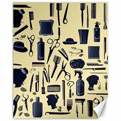Elegant Hairdresser Pattern Cream Canvas 11  X 14  by TetiBright