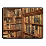 Room Interior Library Books Bookshelves Reading Literature Study Fiction Old Manor Book Nook Reading Two Sides Fleece Blanket (Small) 45 x34  Blanket Front